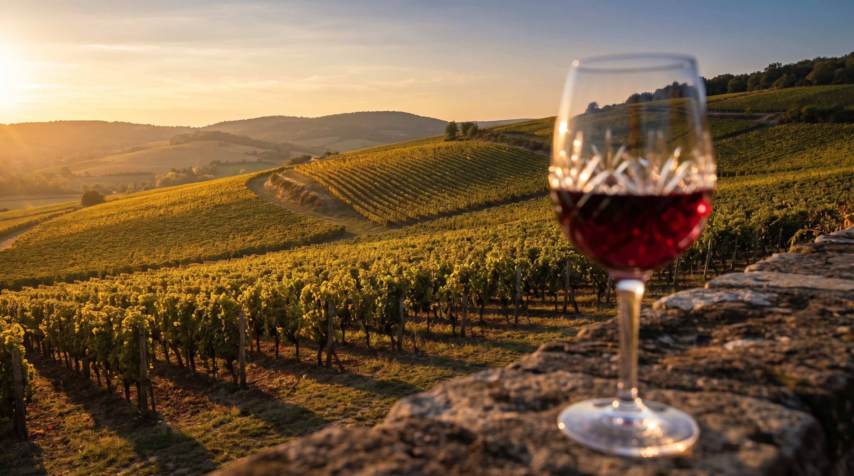 Vinhedo ao entardecer